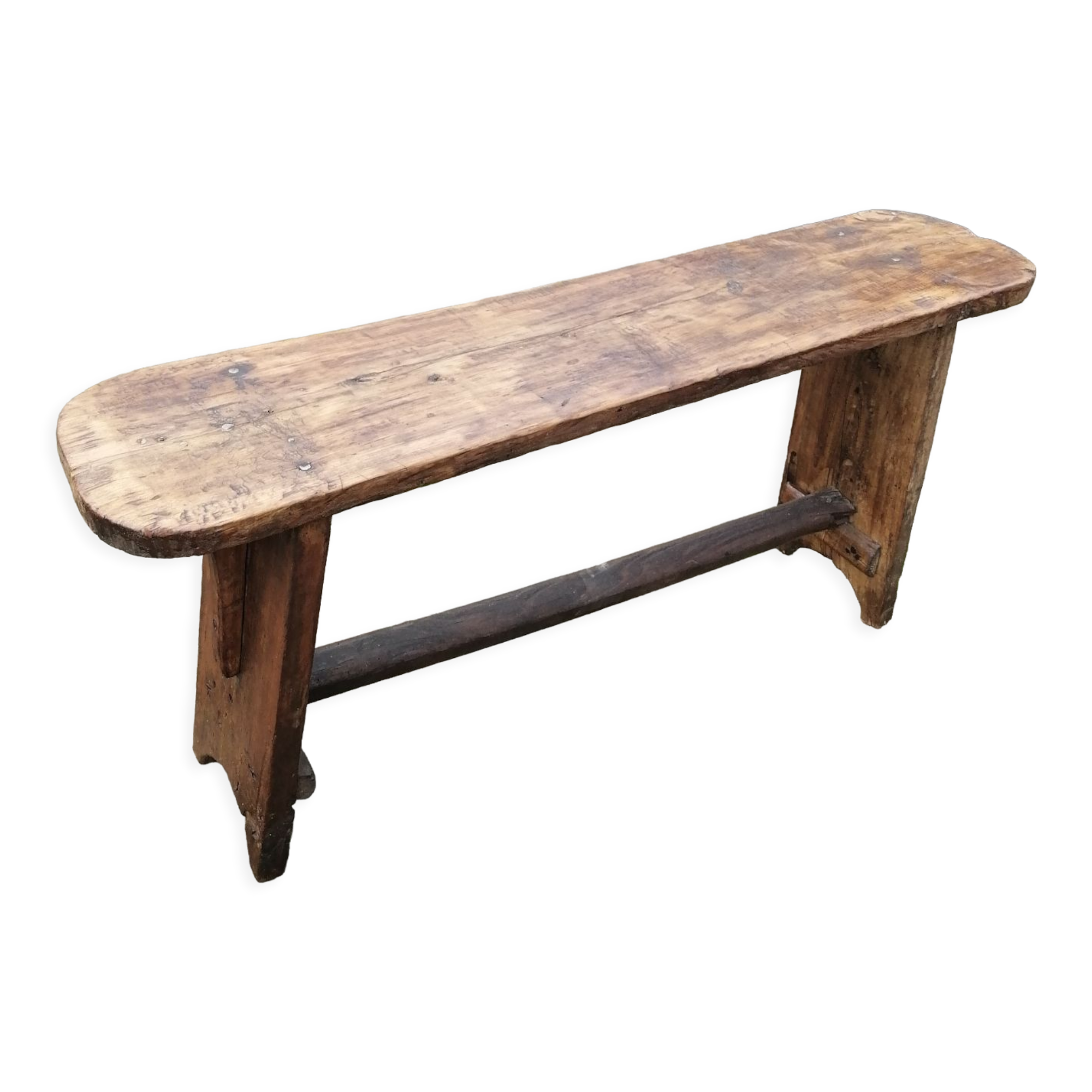 Wooden farmhouse bench