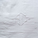 Old sheet hand embroidery and monogram