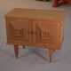 Brutalist bedside table in oak and oak veneer, 1950s