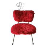Small Pelfran children's chair in red fur, 1960-1970