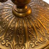Paire de vasse cornet en bronze et cristal