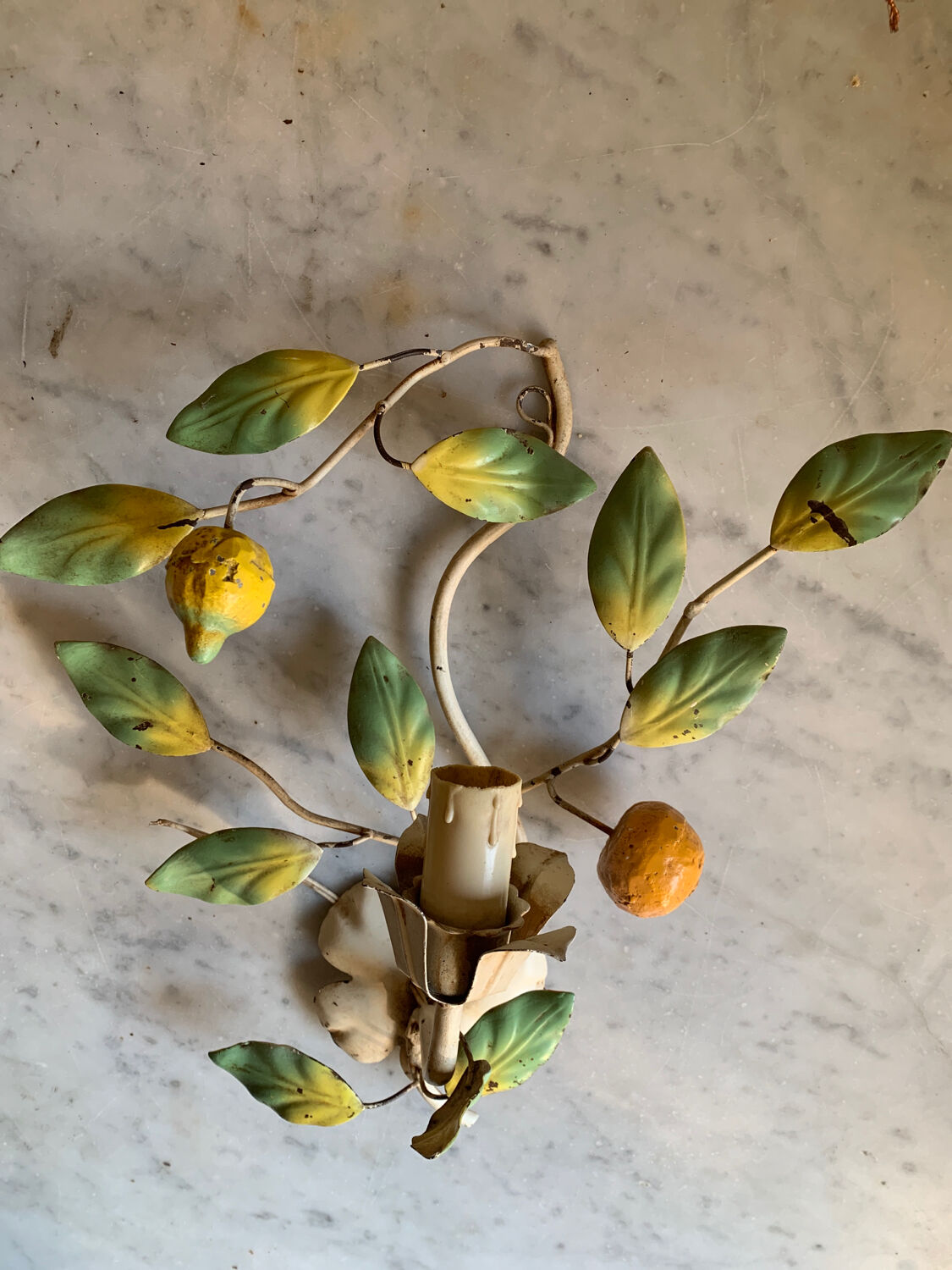 Duo of metal sconces