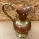 Ancien pichet villedieu cuivre & anse laiton vintage