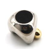 Gold and silver abstract sculpture, free form, 1970s