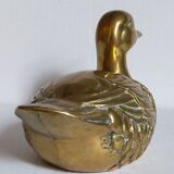 Vintage solid brass duck