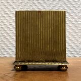 Zenith travel alarm clock with enamelled bronze case with Art Deco pattern
