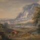 Refined 18th century bucolic landscape painting