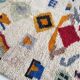 Moroccan Berber carpet Boujaad ecru with colorful patterns 263x185cm