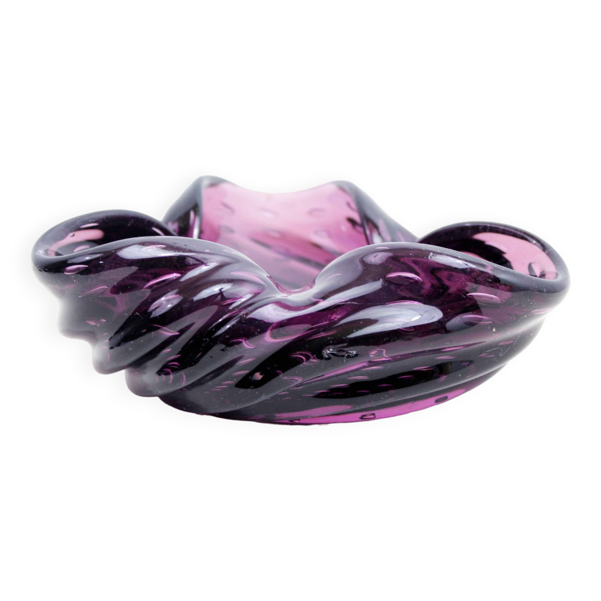 Purple murano glass ashtray
