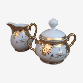 Sugar bowl & Japanese porcelain milk jar