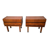 Pair of Scandinavian teak bedside tables from the 1960s.