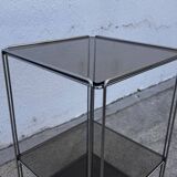 Max Sauze side table (Glass and Steel) Editions Isocèle