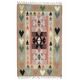 1970s Vintage Turkish Oushak Handmade Wool Cotton Green Runner Rug 107x175