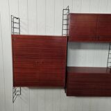 Scandinavian modular teak bookcase shelving system