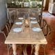Large Restored Solid Oak Dining Table – Whitewashed Finish