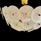 Veca ceiling lamp floral model gold structure, italy 1980s