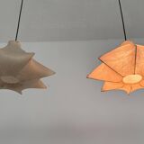 Pair of Italian Designer Cocoon Pendant lights original from the 1960s