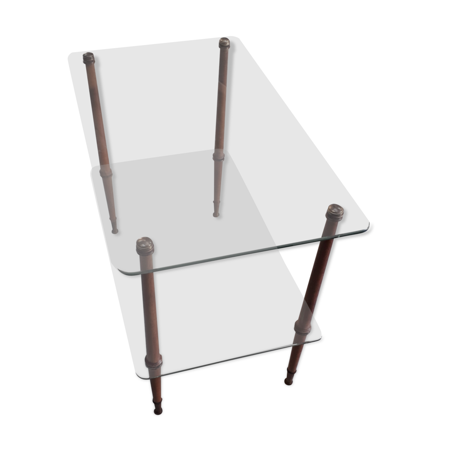 Coffee table in glass and wood, 1960s