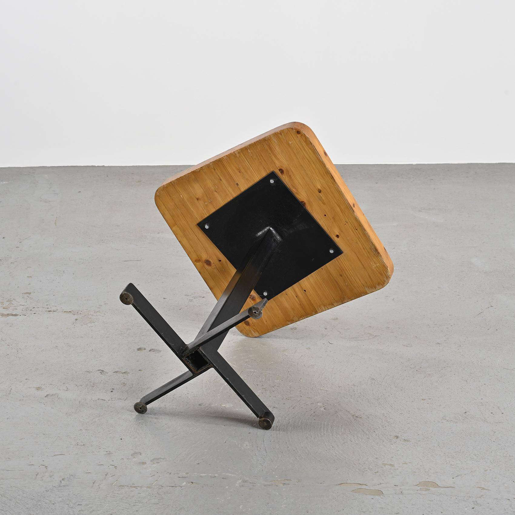 Square table by Charlotte Perriand, Les Arcs circa 1973