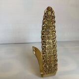 Large worked brass coat hook