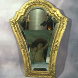 Former mirror in wood and stucco with beveled mirror