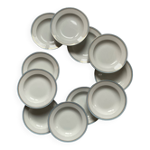 11 antique porcelain soup plates from the Couleuvre factory
