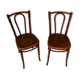 2 bistro chairs in arched and dark wood