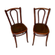 2 bistro chairs in arched and dark wood