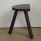 Vintage French Traditional Wooden 3 Legged Milking Stool – D-Shaped Seat