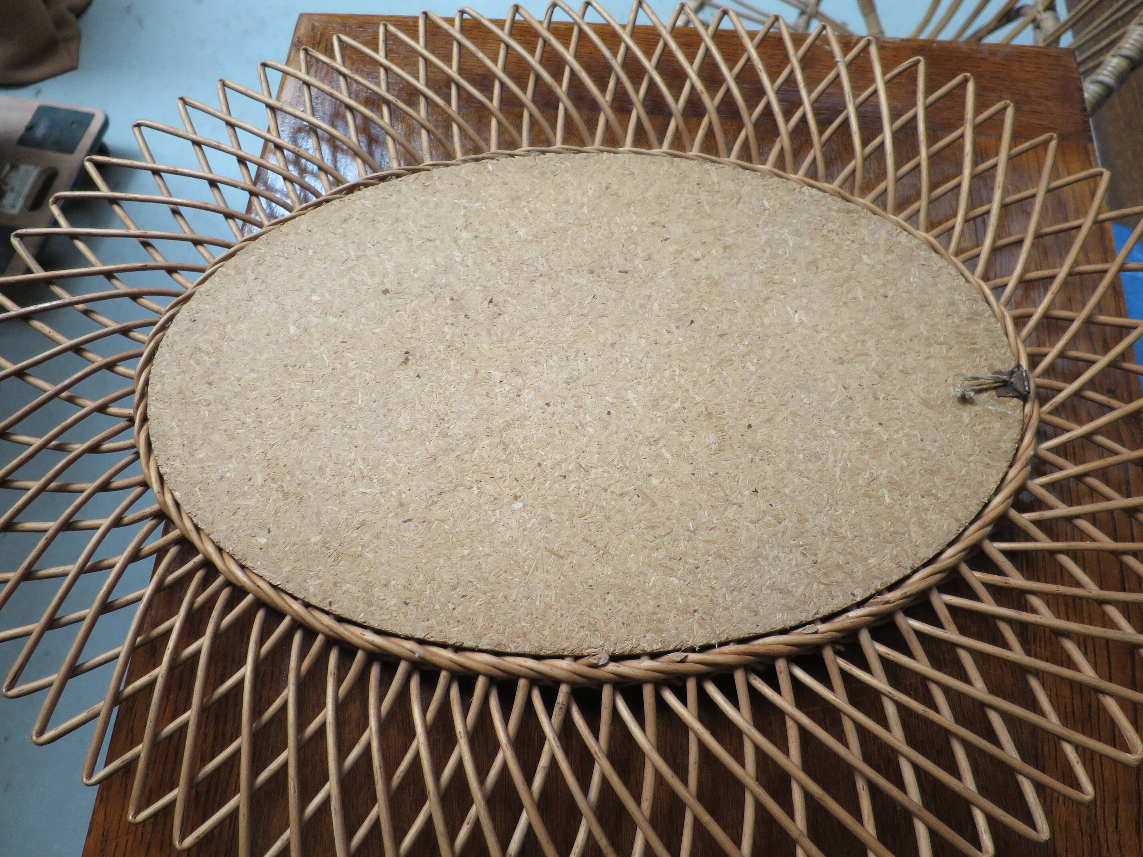 Rattan oval mirror 47x61cm