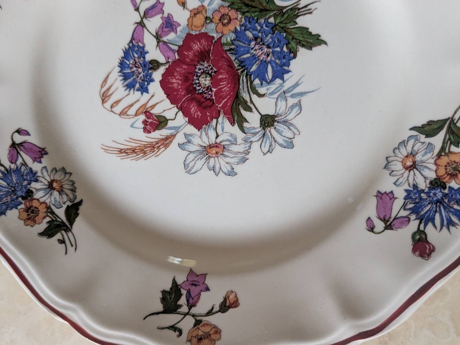 Two Sarreguemines Agreste dinner plates