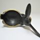 Candle holder zoomorphic bronze solid patina black rabbit hare 60s