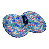 Beggar / servant in Longwy earthenware – floral decoration, 1950s