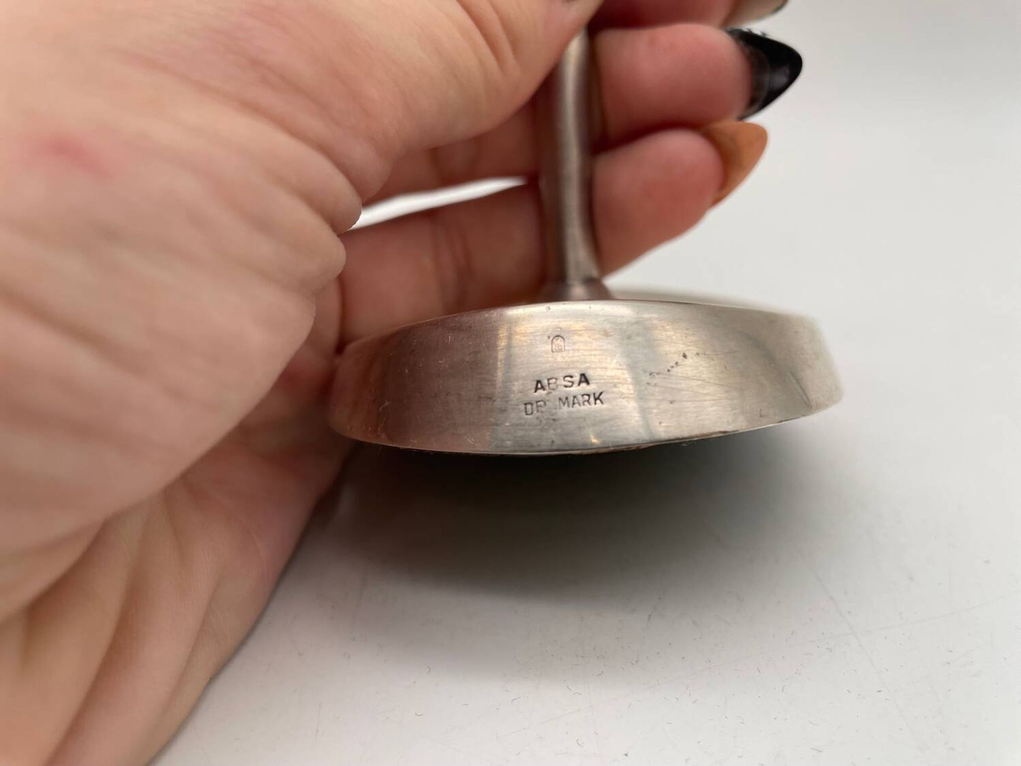 ABSA Danish Modernist Tulip Candle Holder in Silver Metal