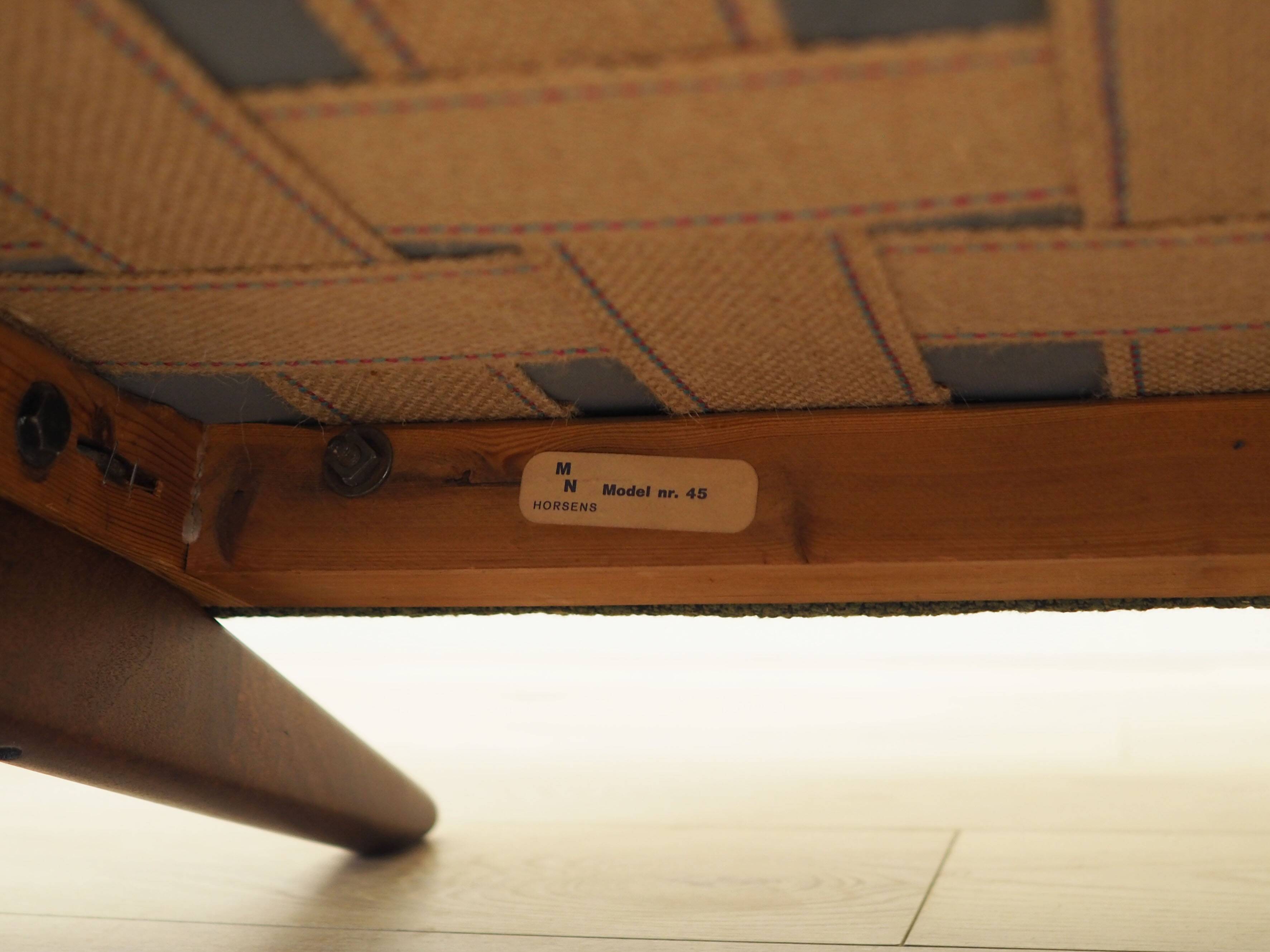 Green armchair, Danish design, 1970s, manufactured by Horsens Møbelfabrik