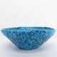 Ceramic fruit bowl with turquoise blue sea foam enamels, 1950