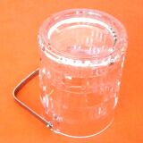 1970s Ice bucket Molded and chiseled glass Geometric decor