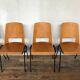 Series of 6 vintage chairs Baumann in beech design year 1950 1960