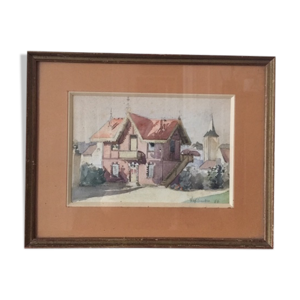 La maison rose aquarelle