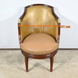 Fauteuil de Bureau Pivotant en Hêtre, style Louis XVI – Fin XIXe