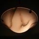 Large Art Deco marbled glass pendant light with rope suspension, 1940s-1960s