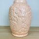 Art deco vase St Clément pigeon model, pink ceramic