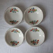 Coupelles vintage Digoin Sarreguemines. Décalcomanies de fleurs