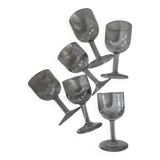 Set of 6 tulip-shaped thieves' glasses, 1950s, XXS, bistro counter