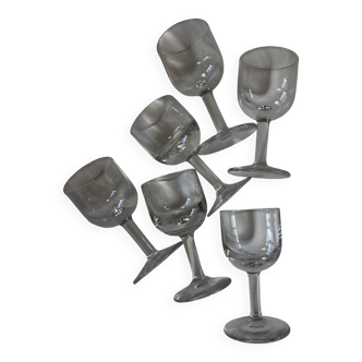 Set of 6 tulip-shaped thieves' glasses, 1950s, XXS, bistro counter