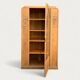 Armoire parisienne vitrée art déco bois brut 1930