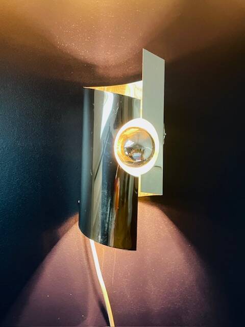 Set of 2 Space Age 1970s wall lights inspired by Oxar lamps