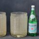 Pair of globe lampshades for wall lamp or lighting lamp in molded pressed glass
