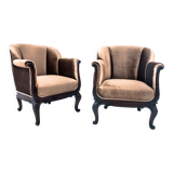 Paire de fauteuils anciens, europe du nord, vers 1890. après restauration.