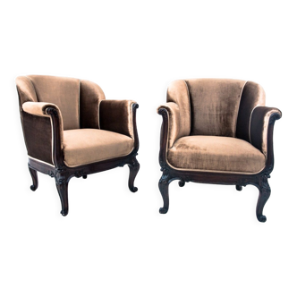 Pair of antique armchairs, northern europe, around 1890. after restoration.